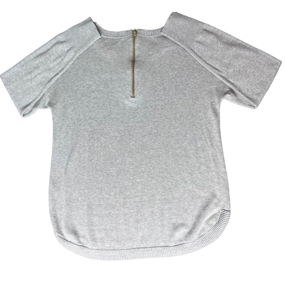 Crown & Ivy Gray Sweater Medium Women's Long Sleeve Zipper Back
